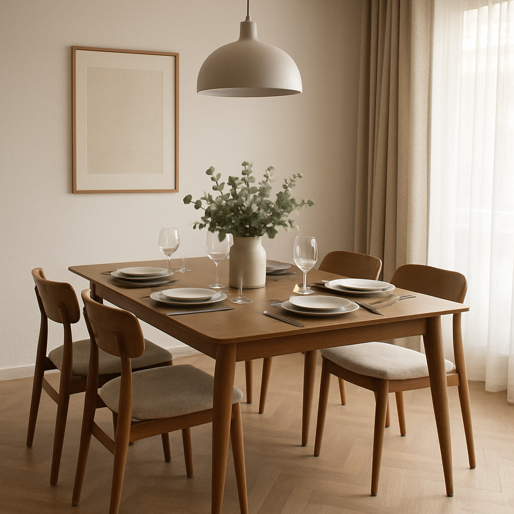 Compact dining set in a modern apartment