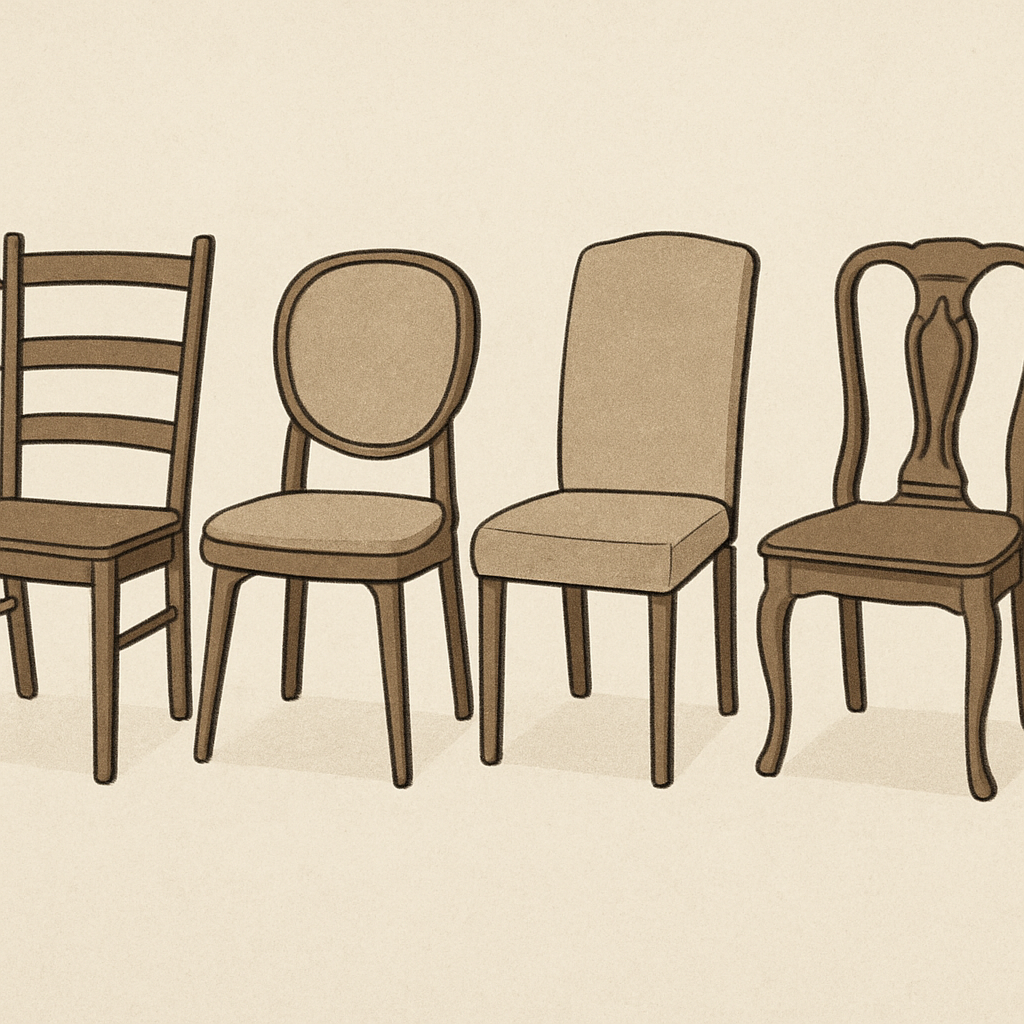 Variety of dining chair styles