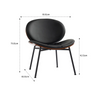 Modern minimalist upholstered reception chair with metal legs and faux leather