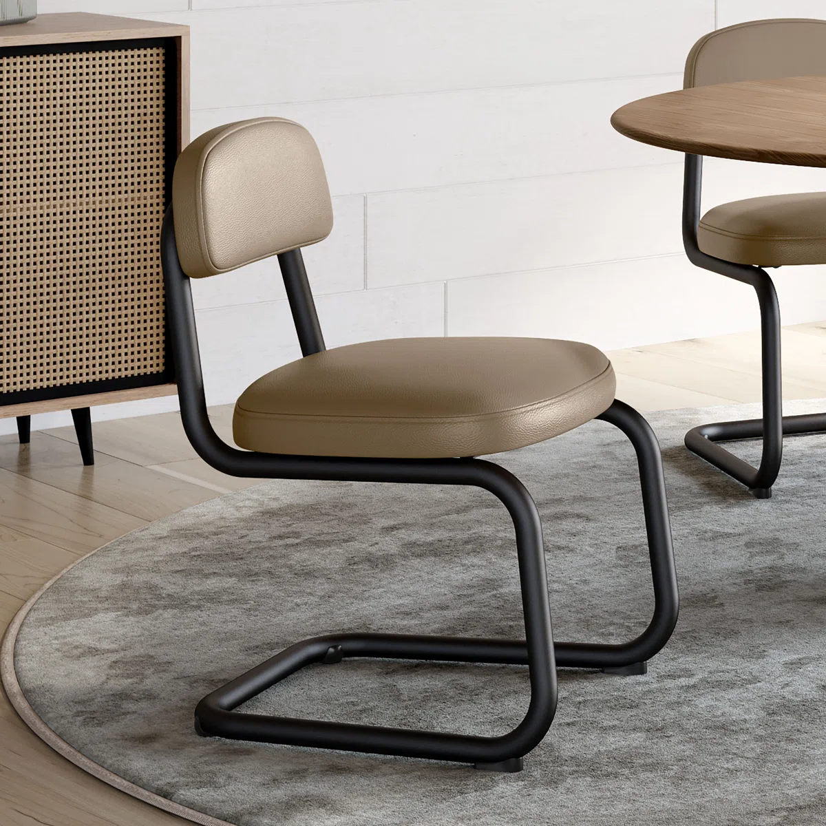 Upholstered Dining Chair With Metal Base6