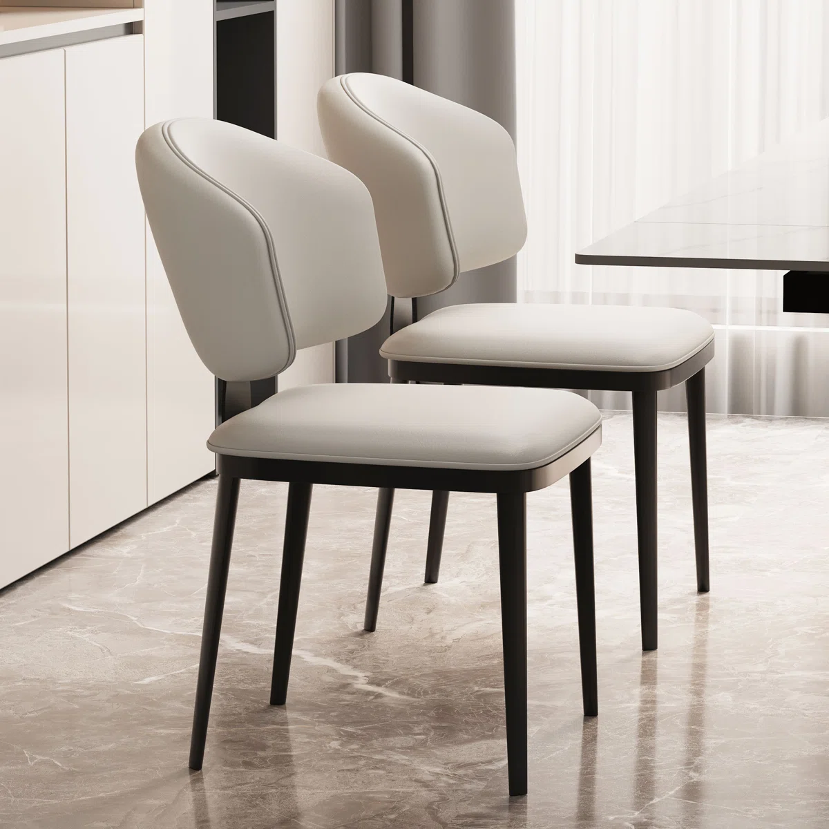 Modern Faux Leather Dining Chairs2