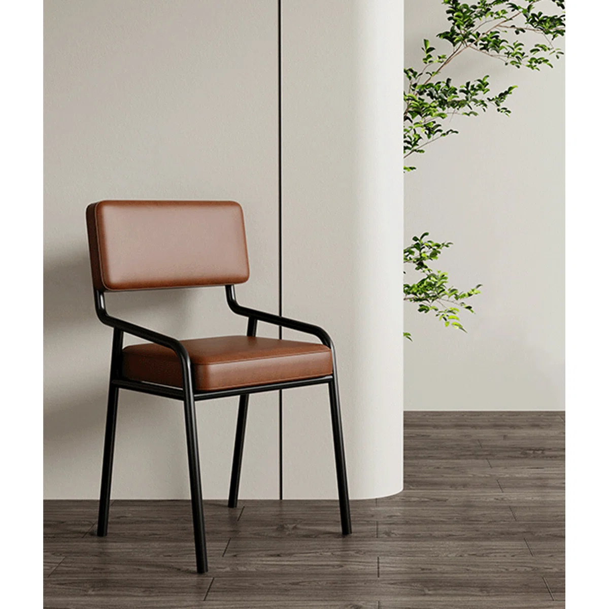 Upholstered Dining Room Wrought Iron Armchair