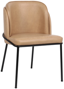 Brown Faux Leather Upholstered Dining Chair