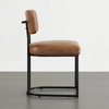 Modern Upholstered Metal Frame Dining Chair with Backrest Handle