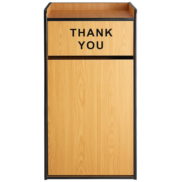 Commercial trash cabinet for high traffic dining areas