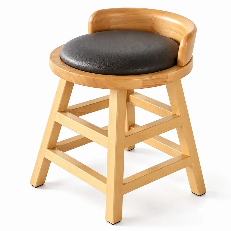 Restaurant stool base detail showing leg joints and horizontal support construction