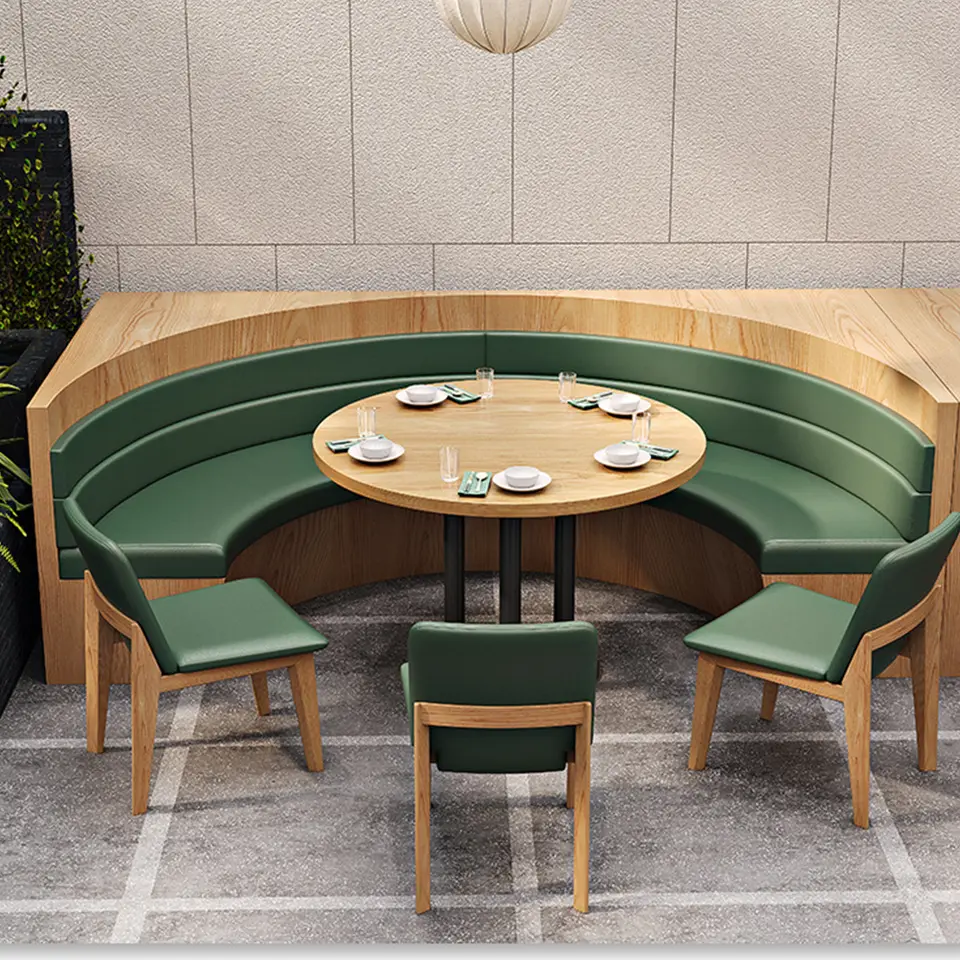 Semi-Circular Restaurant Booths Layout