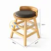 Rubberwood restaurant stool with gray upholstered seat, dimensioned 400×400×500mm