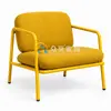  Powder-coated yellow steel chair legs with lower seat supports and black protective feet